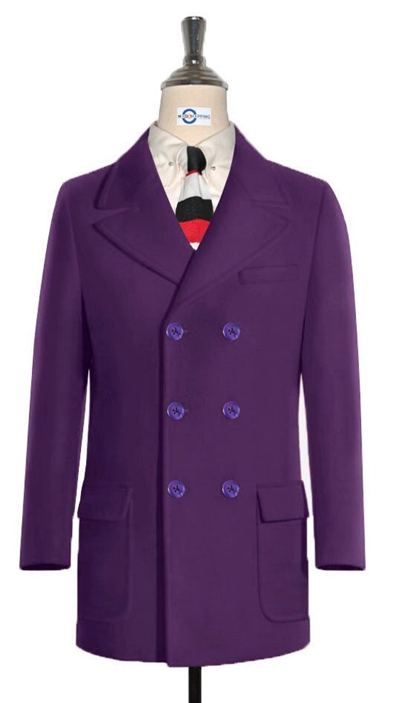 60s Mod Retro Purple Double Breasted Pea Coat - Etsy