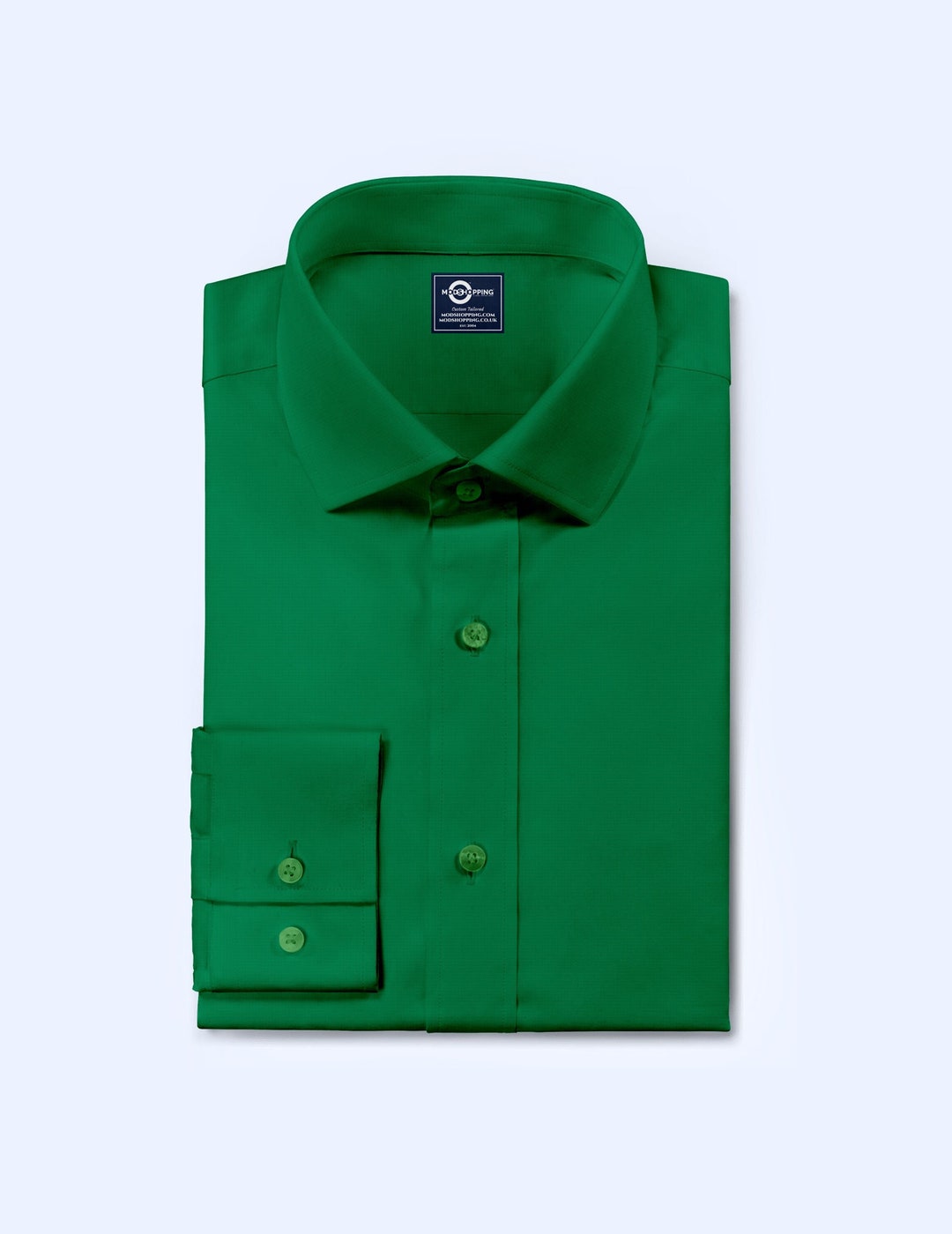 Men's Shirt Green Color Spread Collar Shirt Etsy