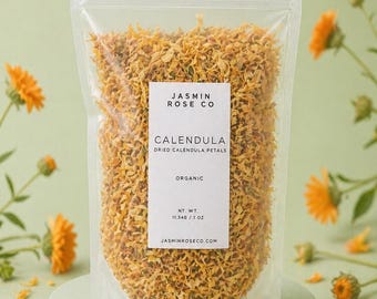 Dried Calendula Petals | Prganic| Calendula officinalis | Premium Botanical Decor, Culinary, Potpourri & Floral Bath Use | Marigold