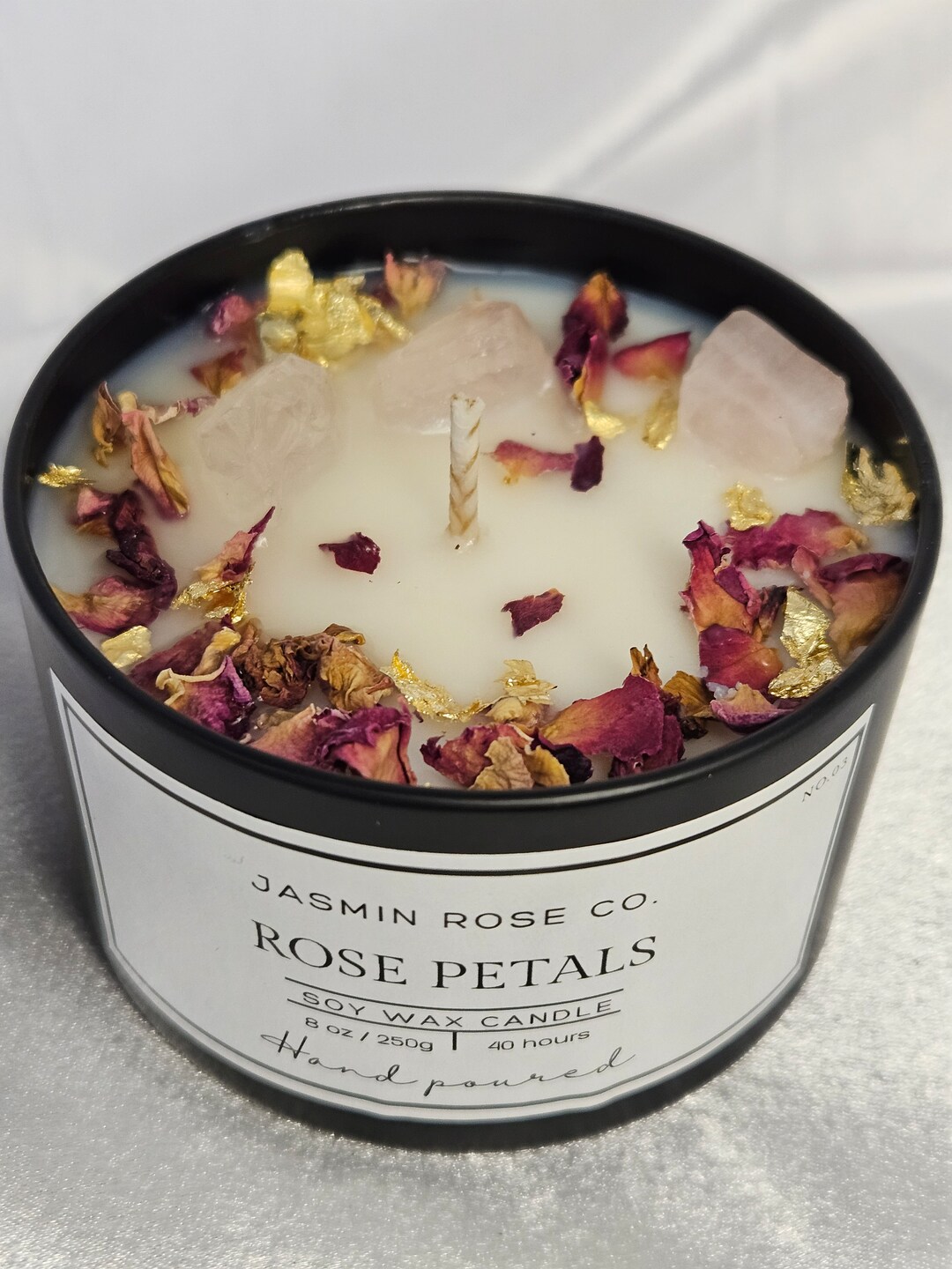 ROSE PETALS CANDLE Hand Poured Scented Soy Wax Candle Etsy
