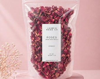 Dried Red Rose Petals | Organic |Rosa Canina | Premium Botanical Decor, Culinary, Potpourri & Floral Bath Use