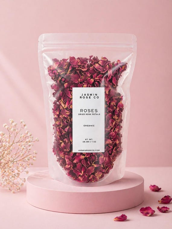 Dried Red Rose Petals | Rosa Canina | Premium Botanical Decor, Culinary, Potpourri & Floral Bath Use