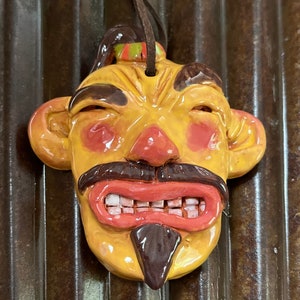 JoJo the Samurai, One-of-a-kind, Handmade, Ceramic Ornament or Wall Hanging