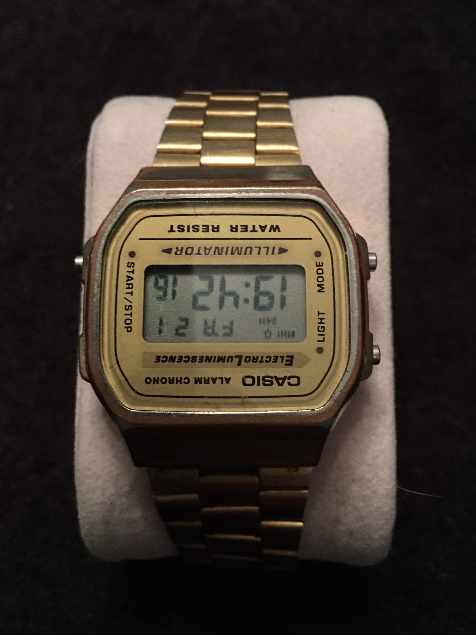 Vintage Casio 1572 A168 LCD Alarm Chrono Gold tone Mens watch | Etsy