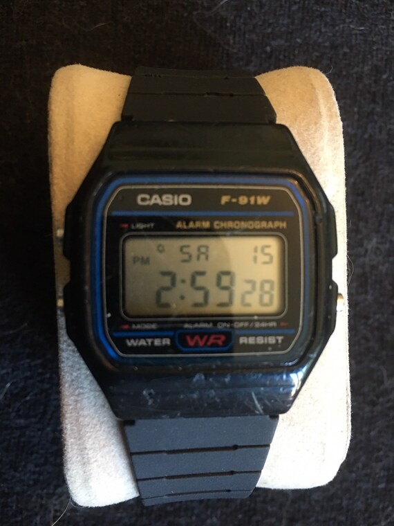 Vintage Retro Casio F91W alarm Chronograph quartz wa… Gem