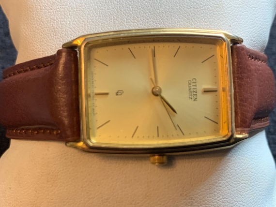 Vintage Citizen Gold Tone Tank Style Men's Quartz Watch - Etsy