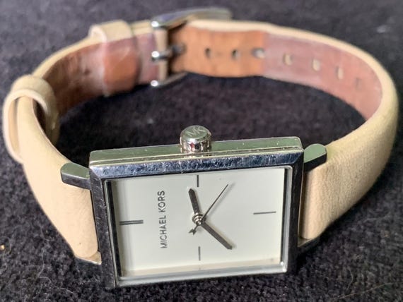 Michael Kors Ladies Tank Style Watch Silver Tone - Etsy Hong 