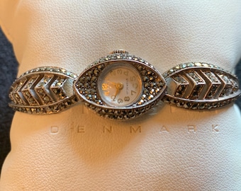 Vintage ladies Marcacite Sterling silver ladies Cocktail watch SBS limited