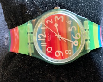 Reloj Swatch vintage GS124 Colour the Sky con correa a juego 2003