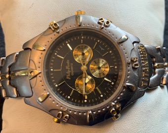 Vintage Retro Phillip Persio Titanium Chronograph Style Gold