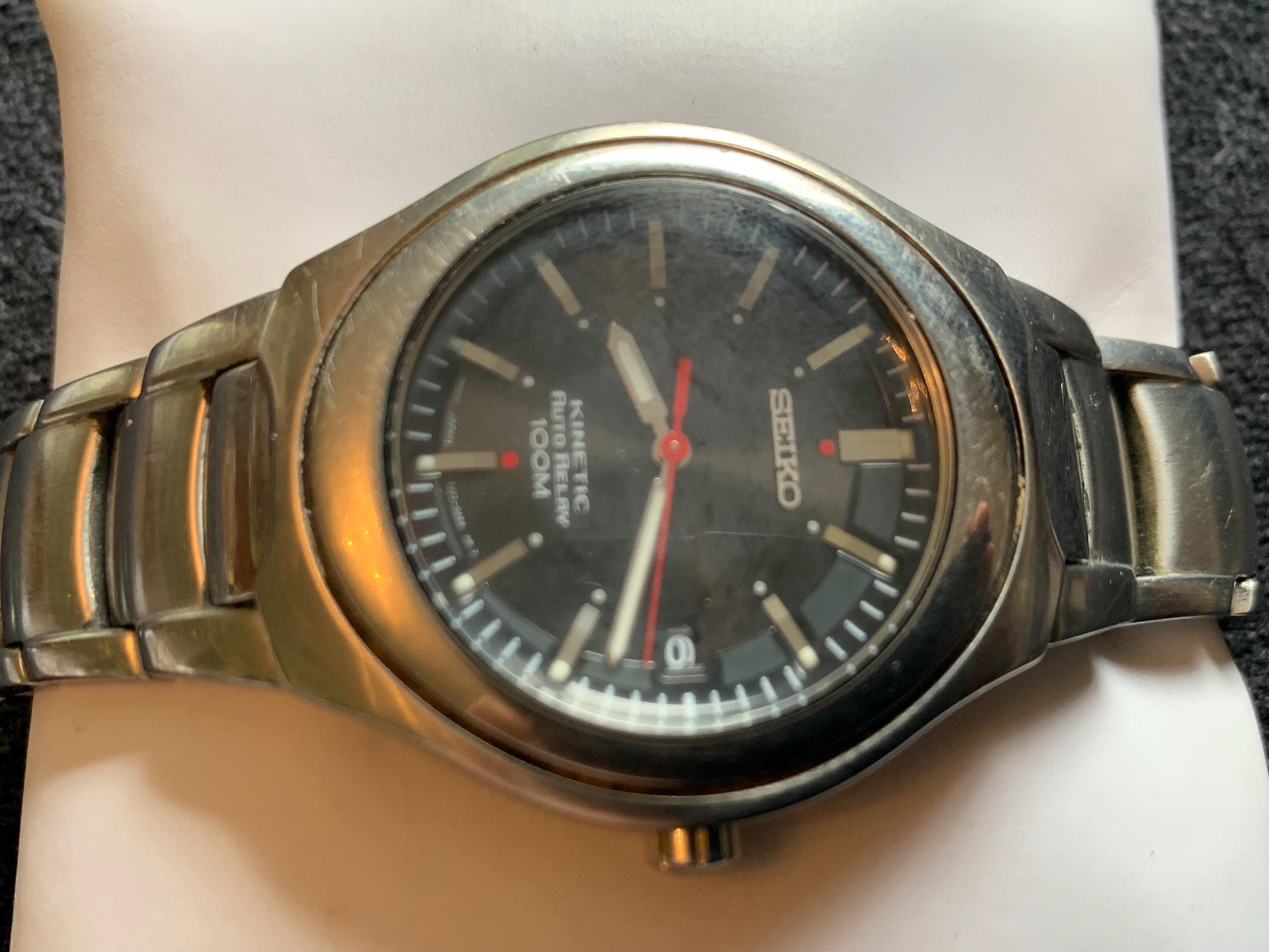 Vintage Seiko Kinetic Auto Relay Silver Tone Mens Watch - Etsy
