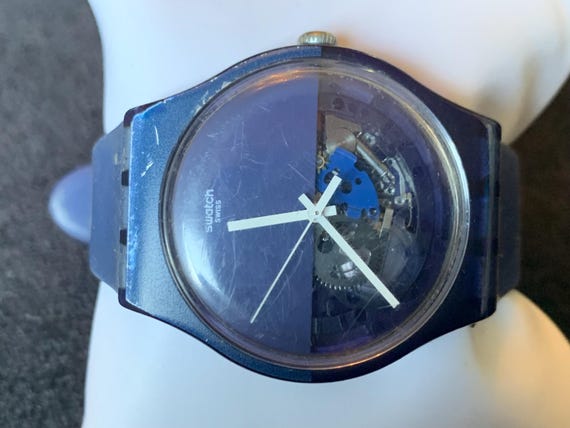 Vintage Swatch Mens BLUE DEPTH SUON105 Larger Face - Etsy