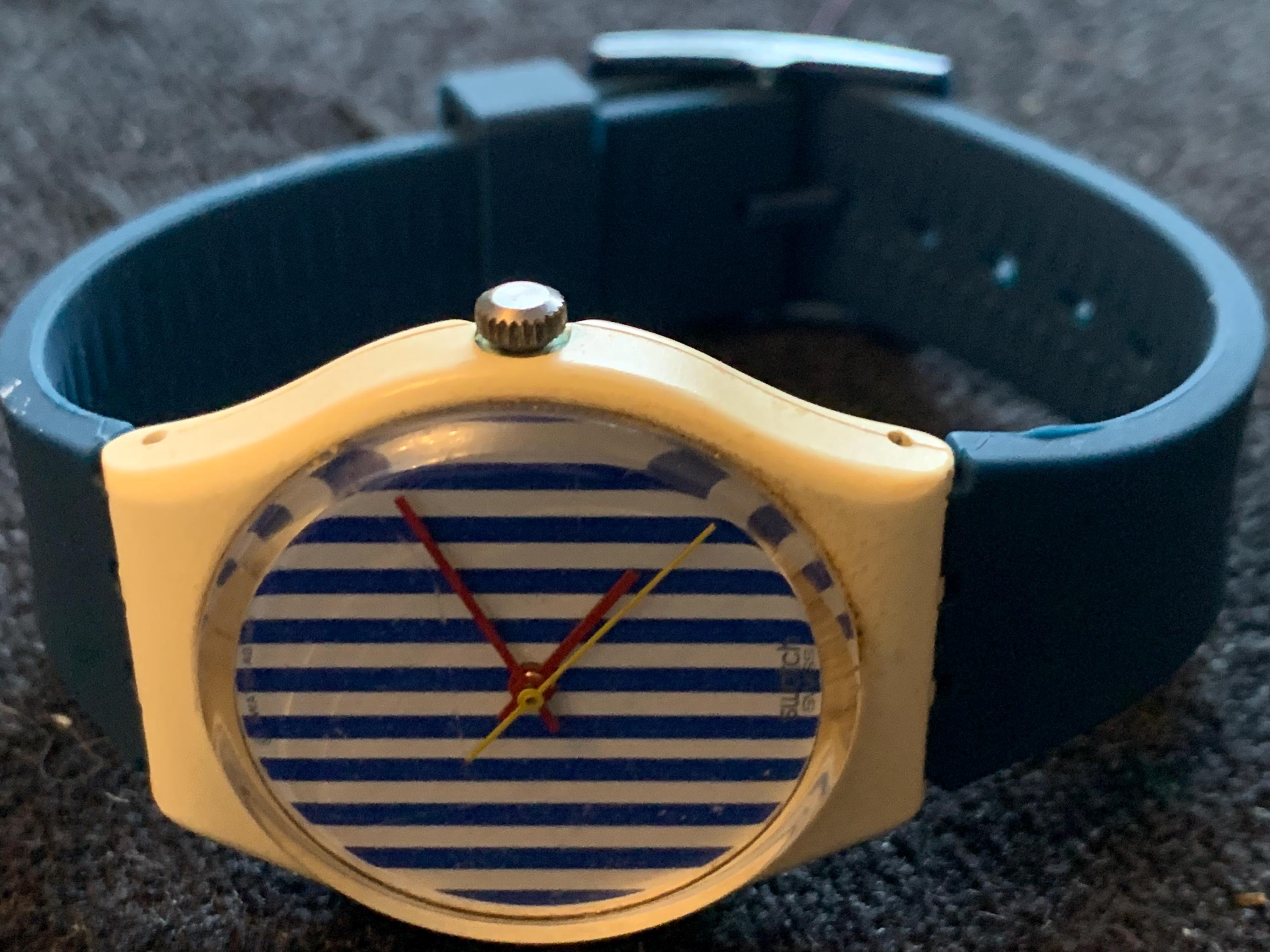 Y2K Swatch Classic Originals ALONG THE STRIPES SUFM100 New In Box Rare Vintage Swatch Watch Collection Part 2 | Rare Swatch Watches  main image 2