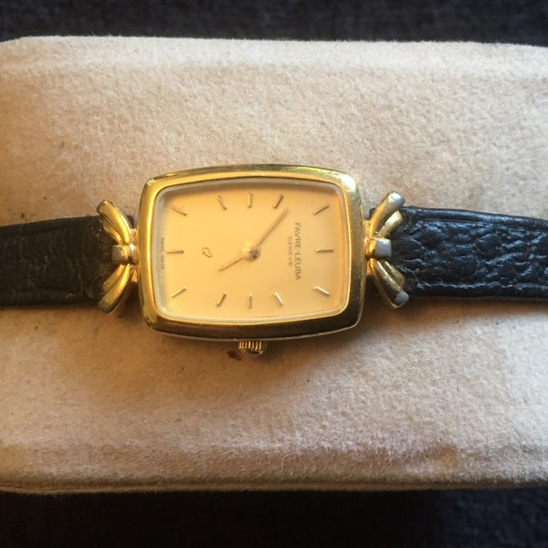 Vintage rare Favre Leuba Gold tone quartz watch