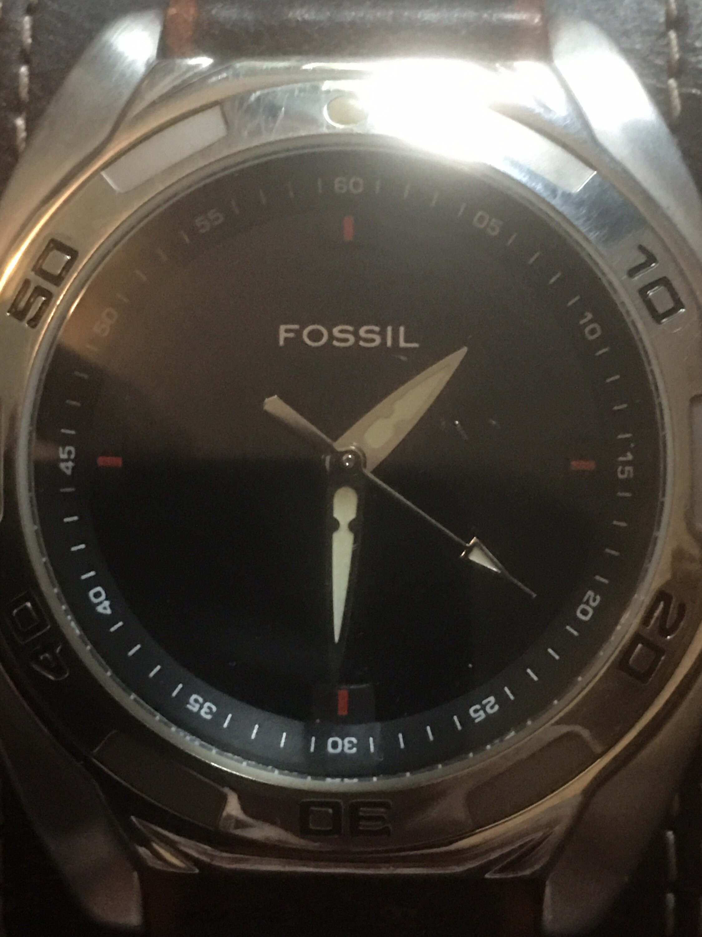 Vintage Fossil Big Tic Stainless Steel Mens Silver Tone Watch Etsy UK