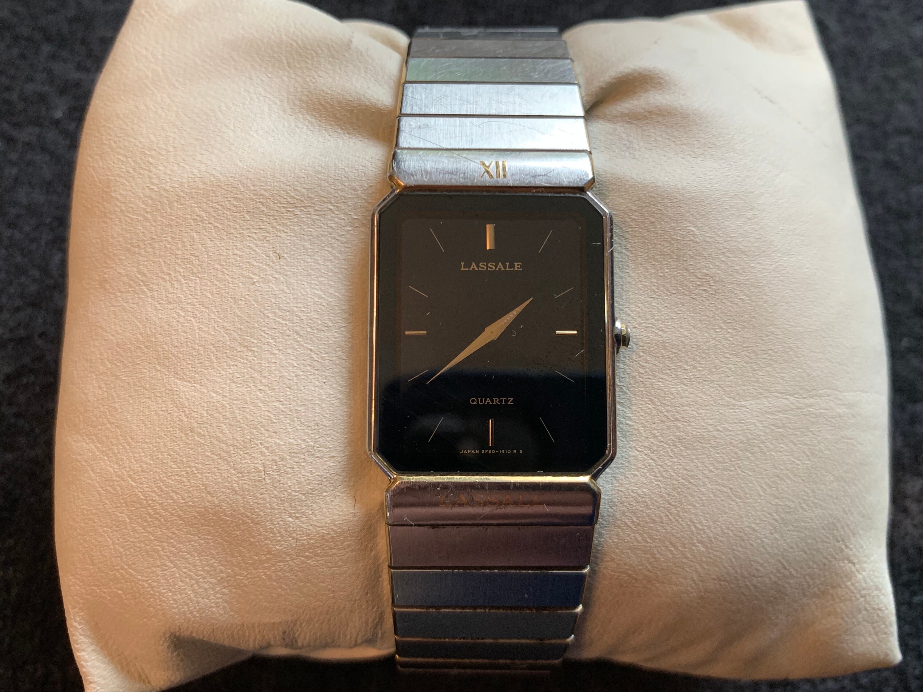 ヴィンテージ 非常に珍しい メンズ ラサール (セイコー) シルバー