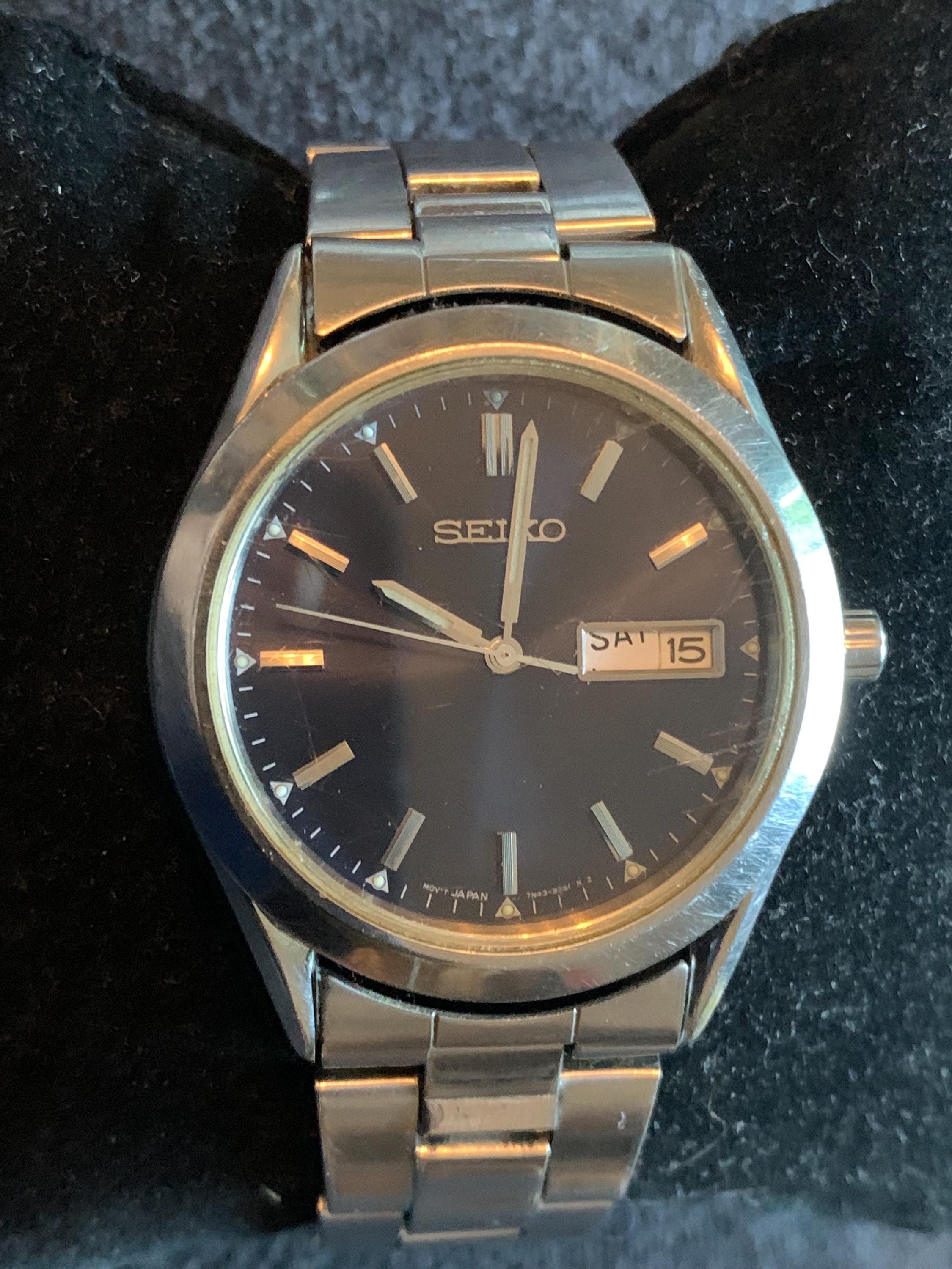 Vintage Seiko 7N43-9070 Silver Tone Mens Watch - Etsy