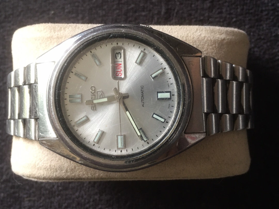 Buy Vintage Rare Mens Seiko 5 7S26-0480 Silver Tone Automatic Online in  India - Etsy