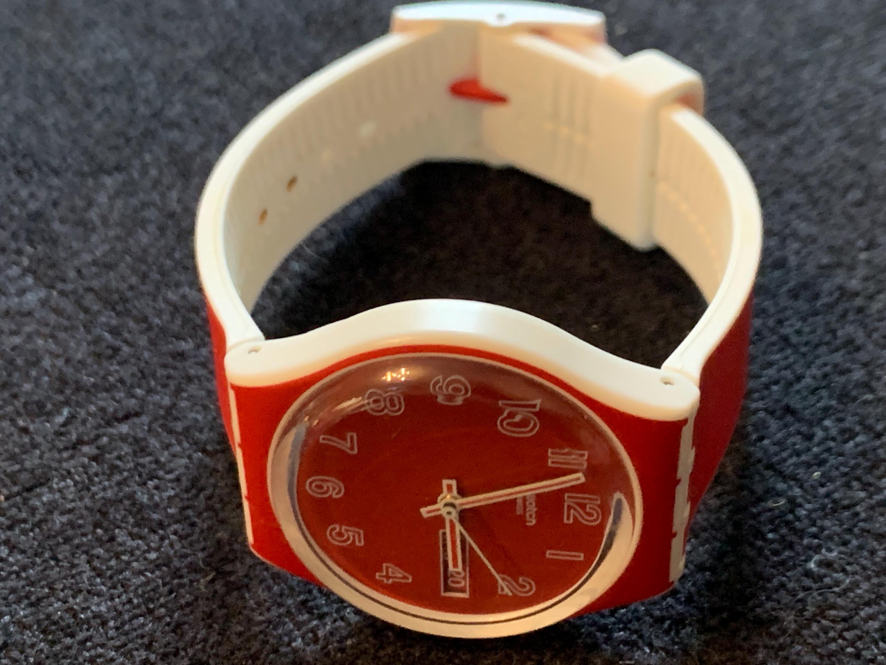 Swatch Watch - GW705 - POPPY FIELD Vintage Swatch Poppy Field Watch GW705 With Matching and  main image 4