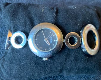 Vintage Storm bracelet bangle watch Silver tone