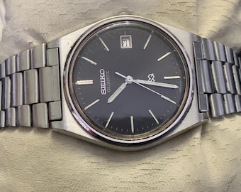 Vintage Seiko SQ Silver tone Mens watch sivyers17