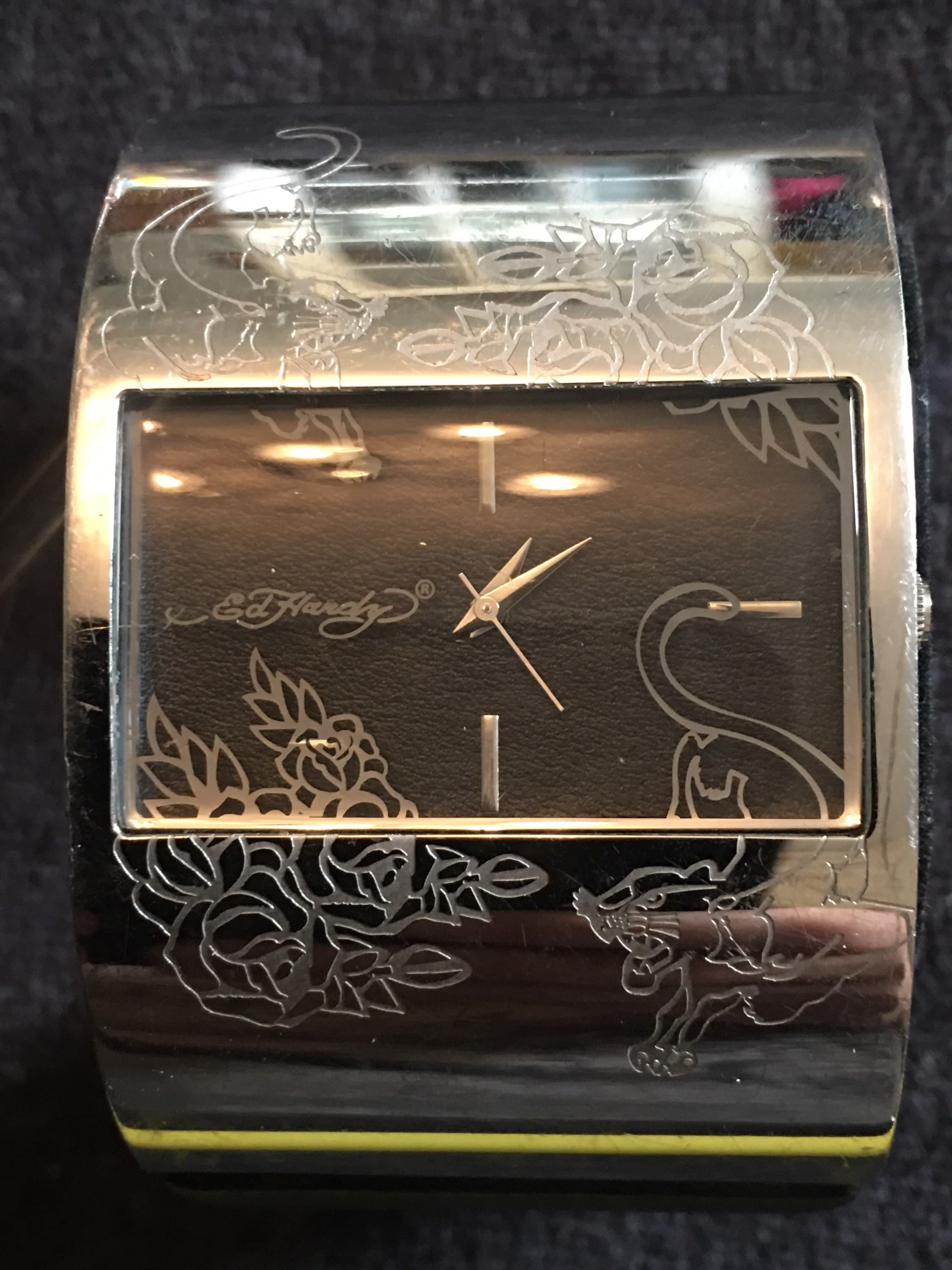 Vintage Ed Hardy by Christian Audigier brazalete estilo Reloj de cuarzo grabado Etsy Espana
