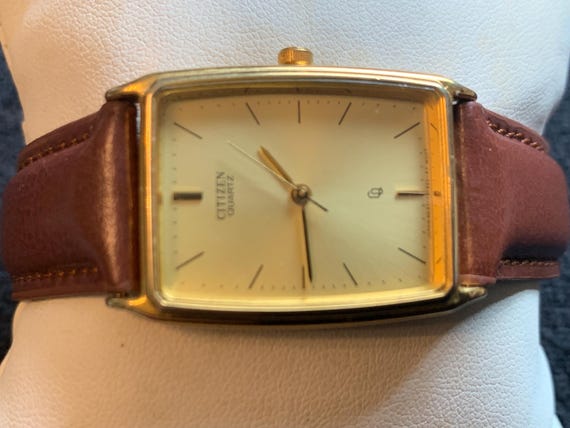 Vintage Citizen Gold Tone Tank Style Men's Quartz Watch - Etsy