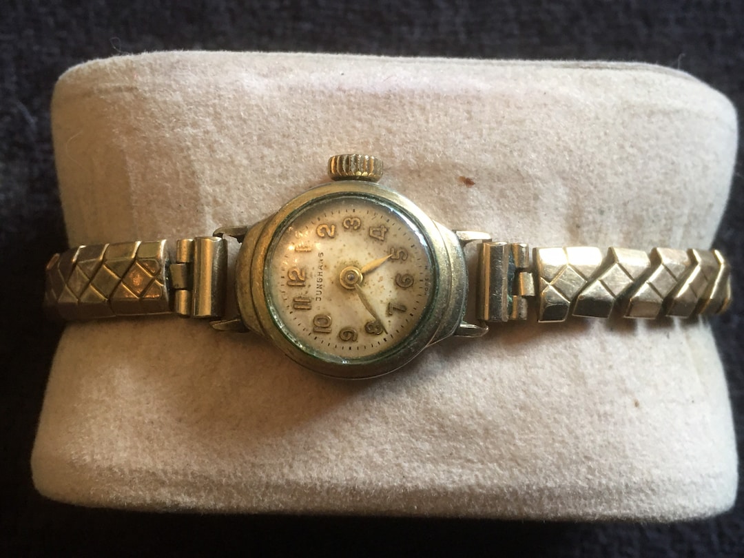 Junghans Damenuhr Junghans Helena Quarz Vintage Junghans Gold Ton