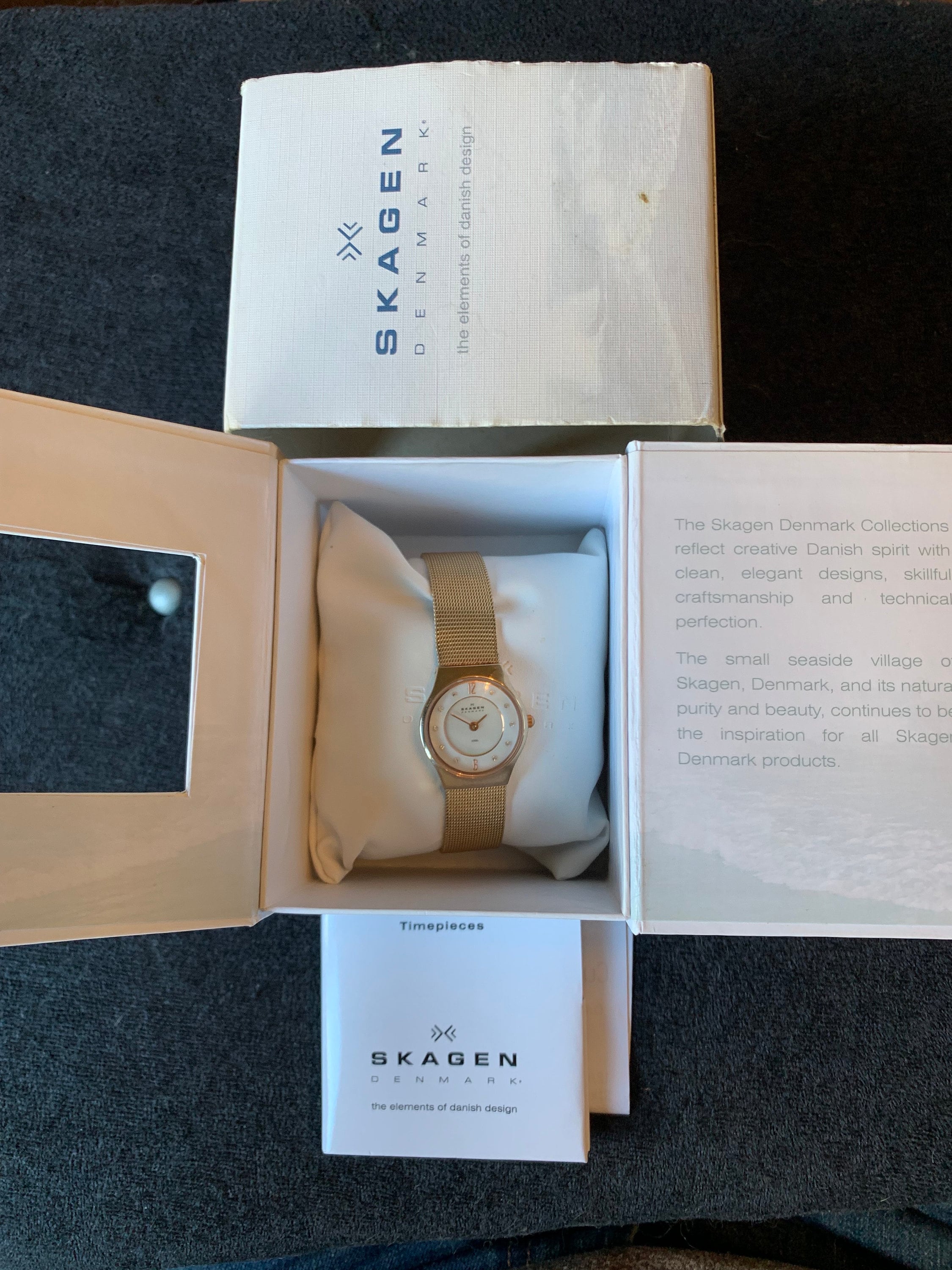 Skagen Diamond Quartz Gold Tone Watch - Etsy