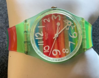 Reloj Swatch vintage GS124 Colour the Sky con correa a juego 2003