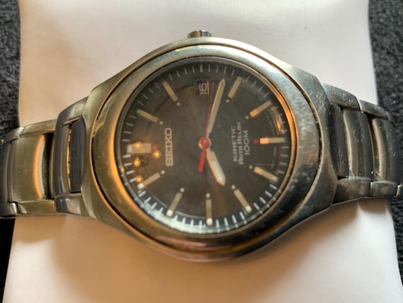 Vintage Seiko Kinetic Auto Relay Silver Tone Mens Watch - Etsy