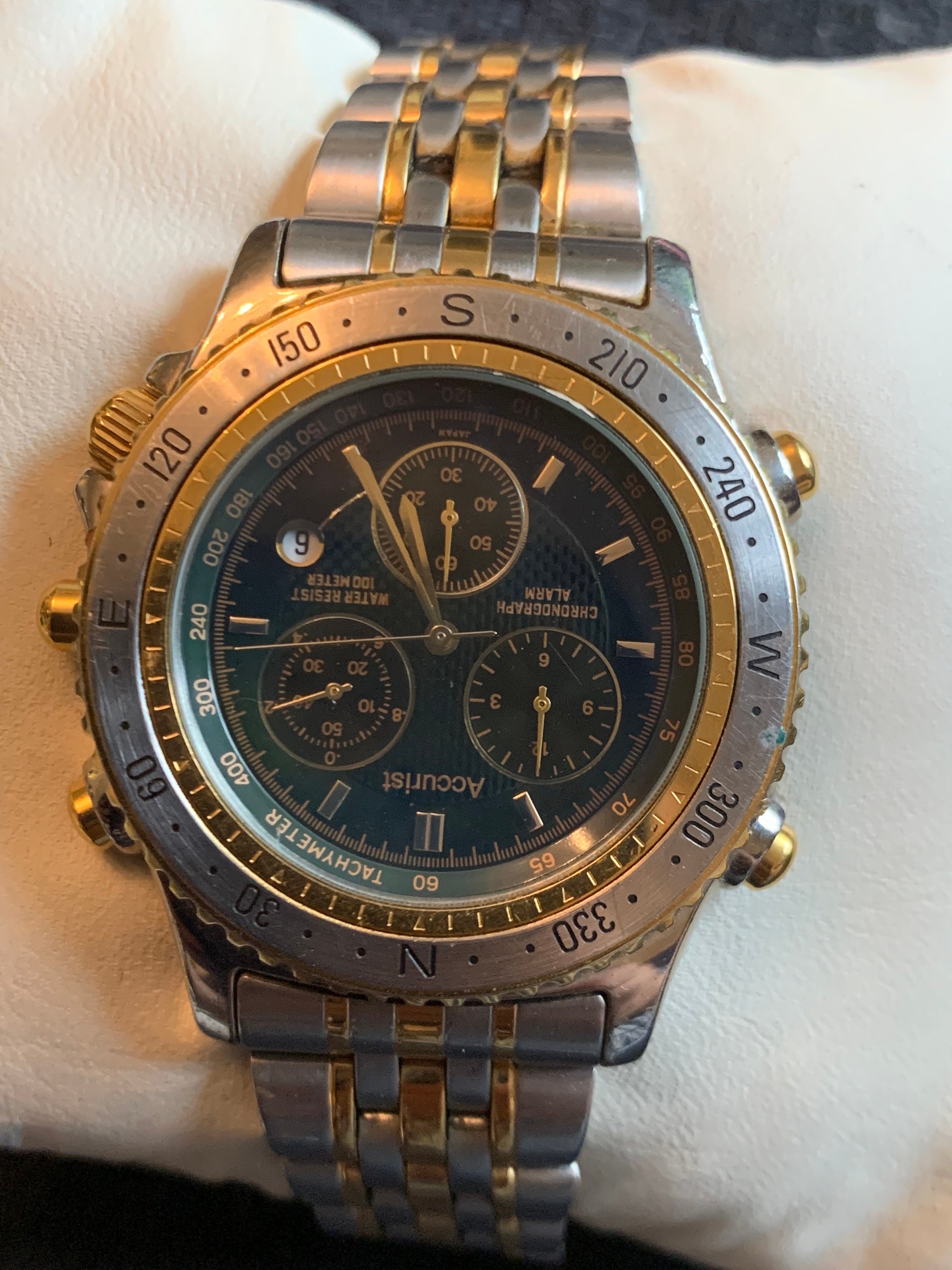 Rare Mens Accurist Chronograph 48 1000 Quartz Watch Etsy