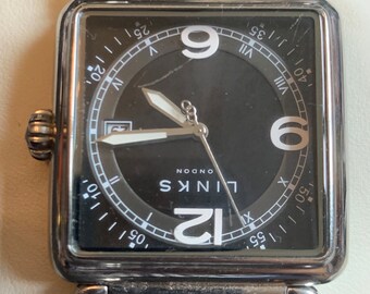 Rare Links of London Tank Style Chronograph Silver Tone Mens Rare Links of London Tank Style Chronograph Silver Tone Mens