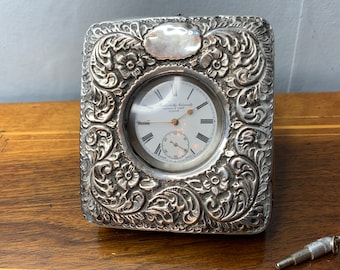 Antiek fijn zilver JW Benson zakhorloge met Adie en Lovekin sterling zilveren zakhorlogestandaard 1899