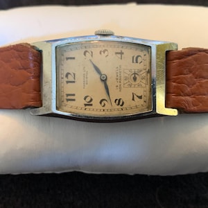 Antique Persons of Bristol Tank Style Silver tone mens watch