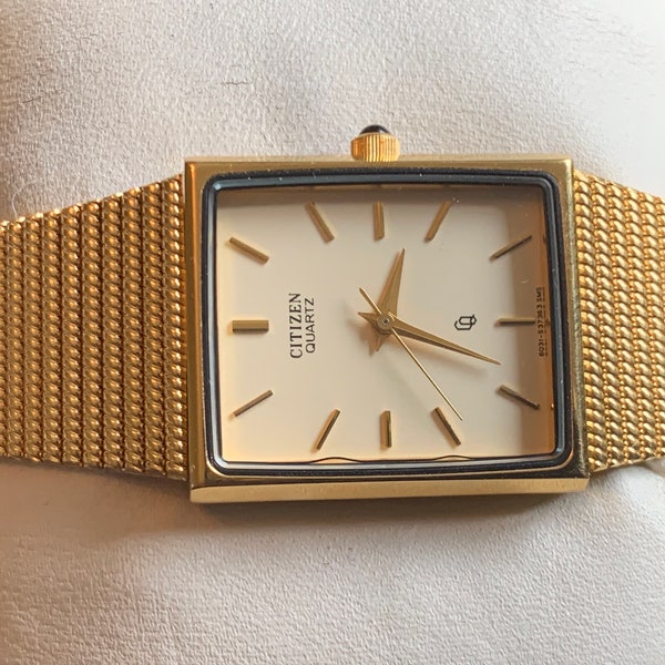 Vintage Citizen Gold tone Tank style  Men’s Quartz watch