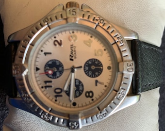 Vintage Ravel mens silver tone Divers style watch