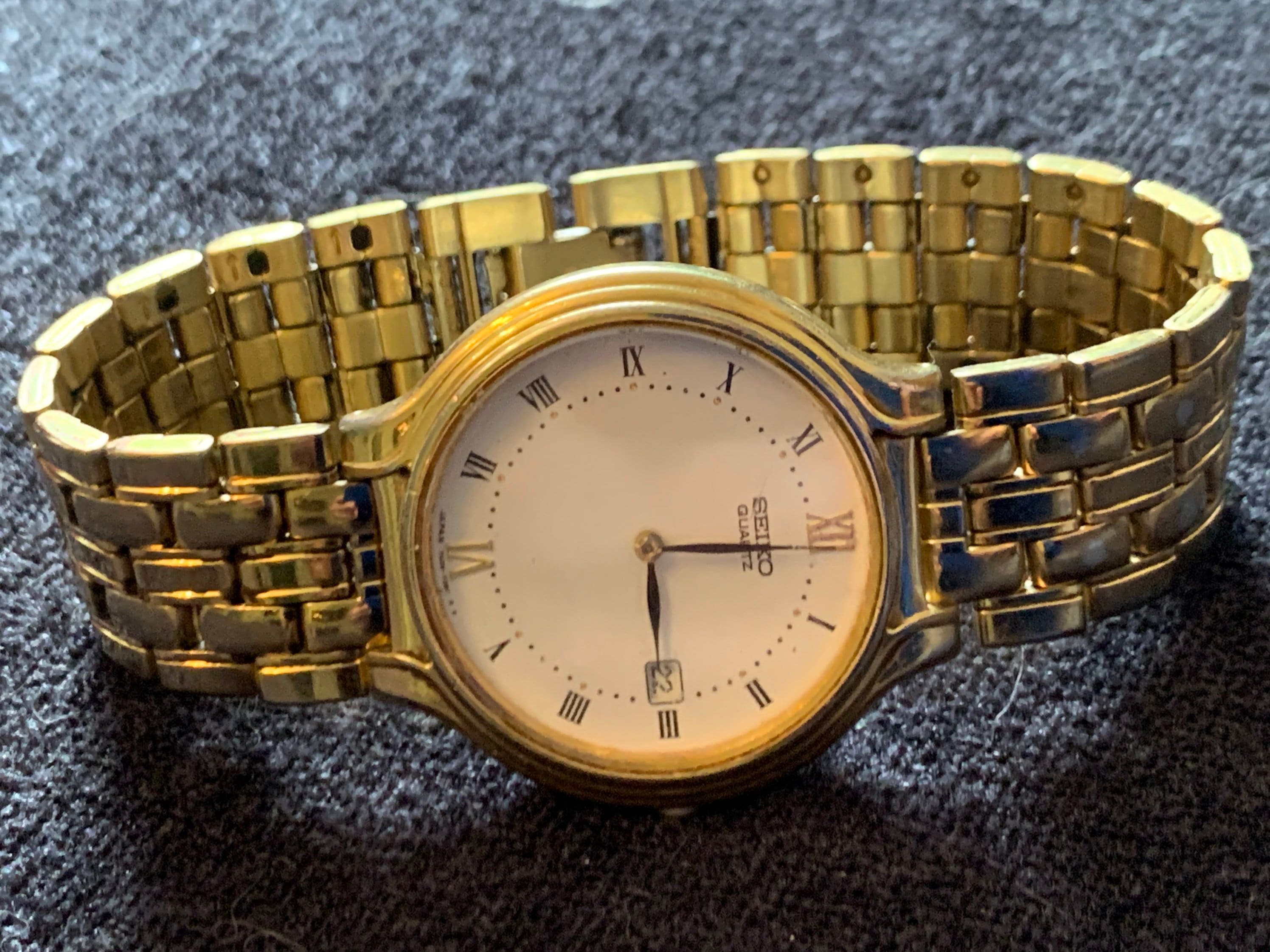 〇Nc左1045 昭和レトロ SEIKO QUARTZ DM303E オレンジ 〇Nc左1045 昭和レトロ SEIKO QUARTZ DM303E オレンジ
