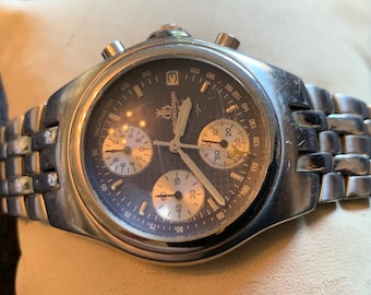 Swatch Irony Chronograph Watch, YOS418G, Vintage Swiss Travel Man