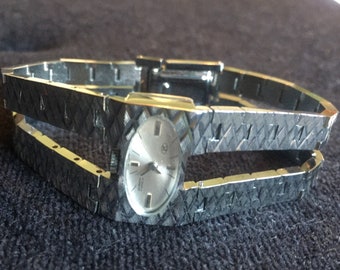 Vintage Very Rare JMF silver tone ladies cocktail watch