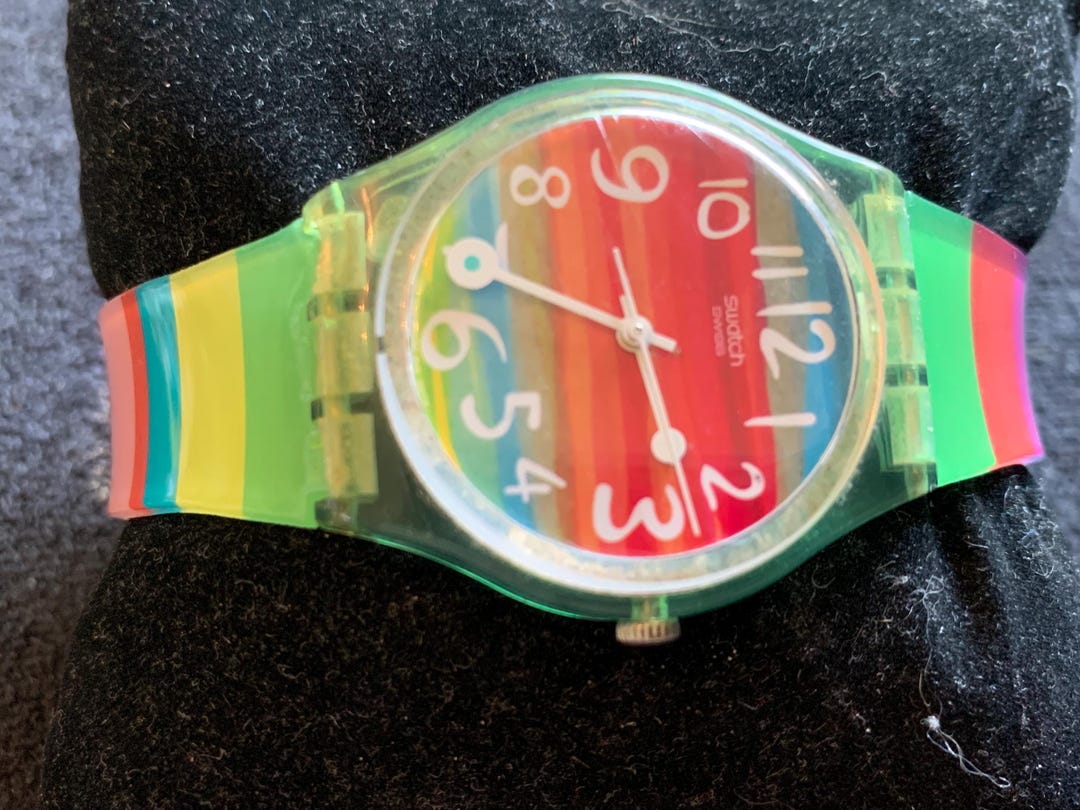 Reloj Swatch vintage GS124 Colour the Sky con correa a juego 2003
