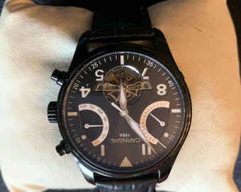 Carnival 1986 Sports Mens Watch See Through Back Window and