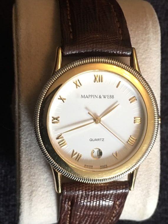 Vintage Mappin and Webb Quartz gold tone watch - image 6