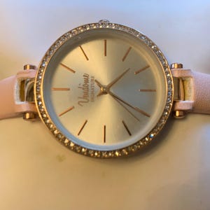 Vintage Vendome Ladies quartz watch Copper Tone with Faux diamonds