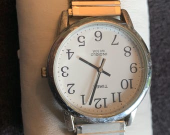 Buy Vintage Retro Timex Indiglo WR 30M Silver Tone Mens Watch