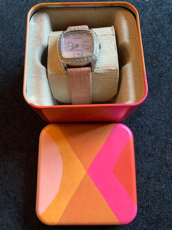 Vintage Fossil Watch with Pink face s-l400.jpg main image 3