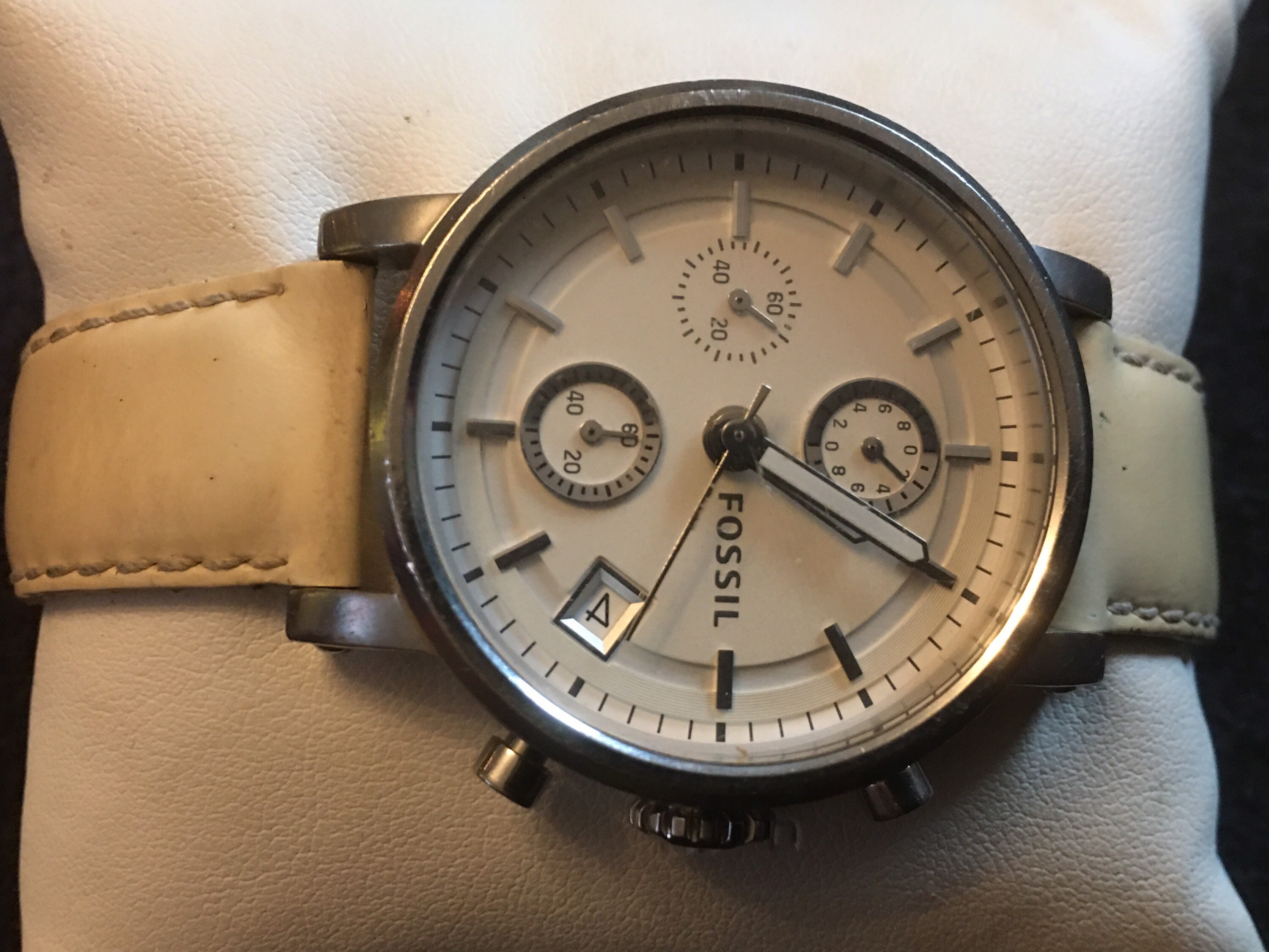 Vintage Fossil women’s watch silver leather band WB-4153 Boho Hippie braid Vintage Fossil Watch Women - Etsy main image 3