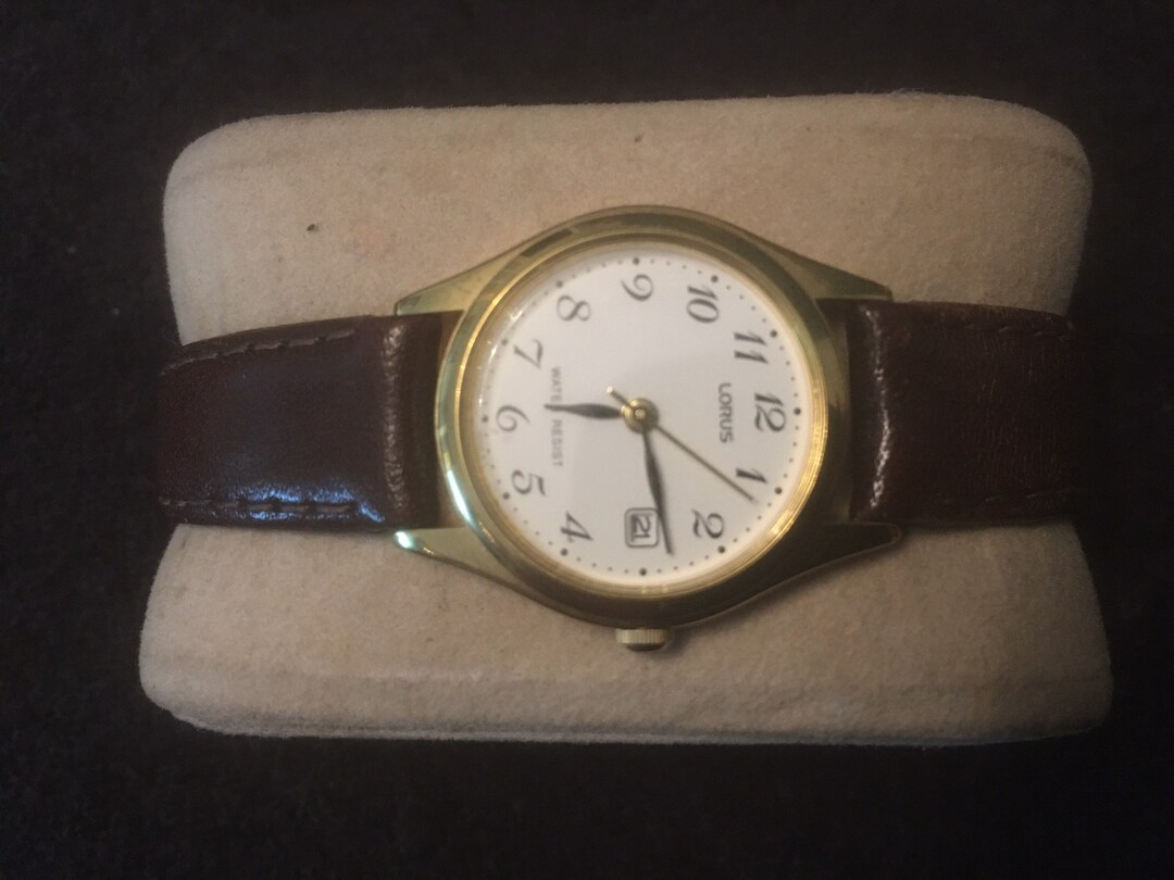 Vintage Lorus Ladies Quartz Watch With Leather Strap Gold Tone Etsy UK