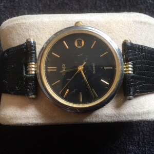 Orologio da uomo vintage retro Timex color oro e argento