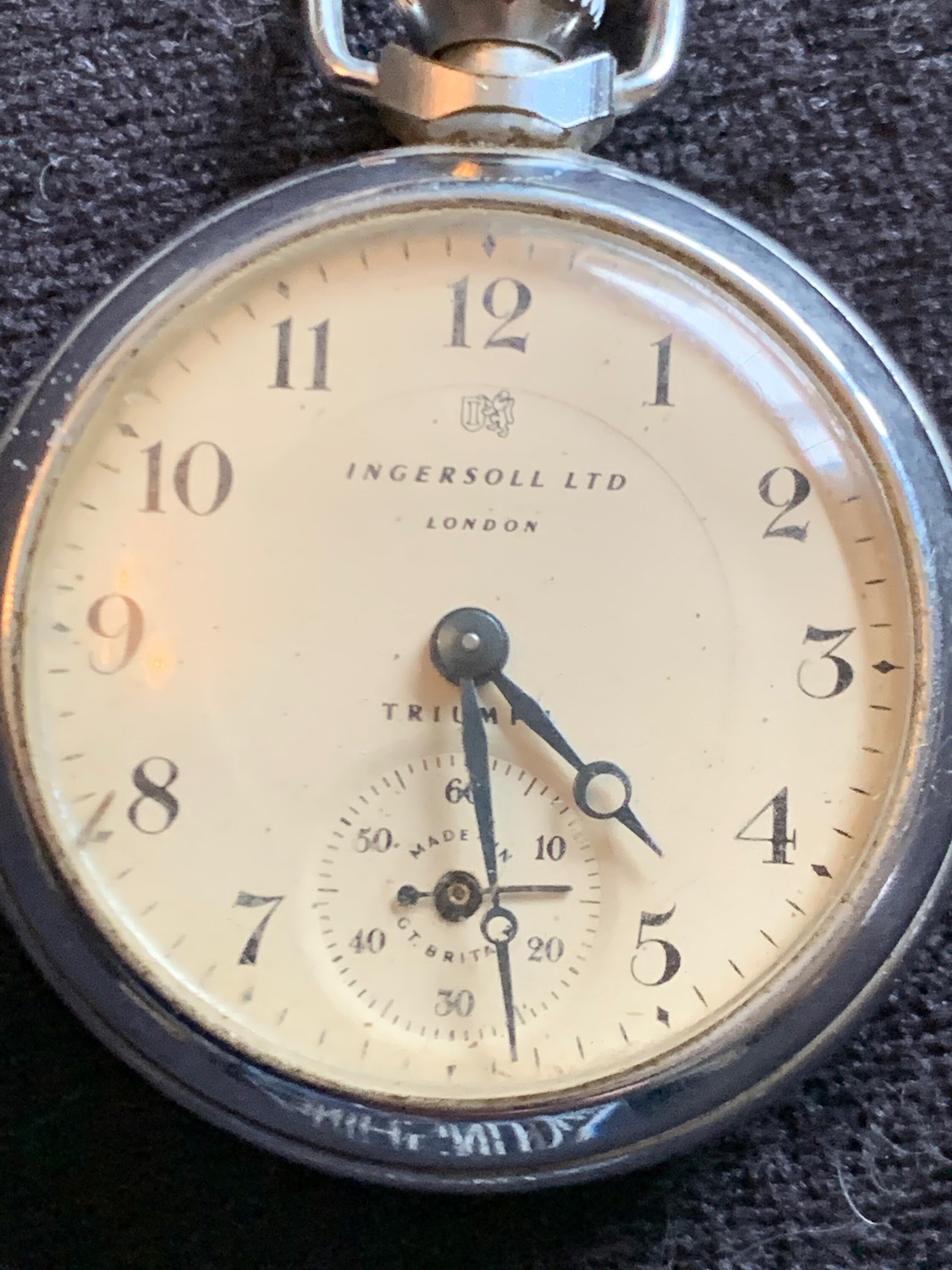 レア INGERSOLL POCKET WATCH イギリス　英車 MG MINI BSA VESPA計器 RAC BP MORRIS 懐中時計　プレゼント ROLEX BMC VINTAGE SMITHS　 レア INGERSOLL POCKET WATCH イギリス 英車 MG MINI BSA VESPA計器